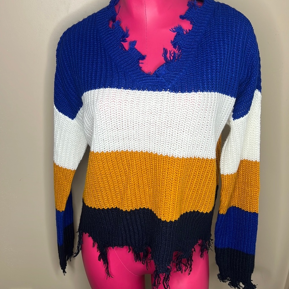 Colorblock V-Neck Sweater